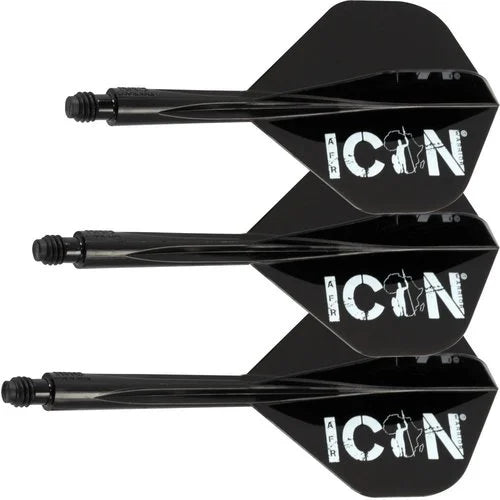 Condor Axe Player Flights Standard — three black flights and shafts