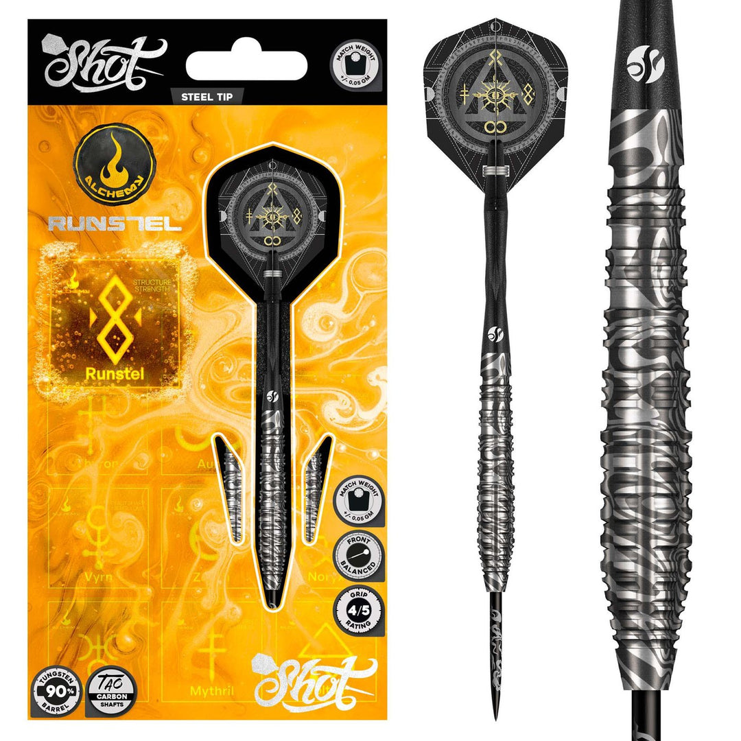 Shot Alchemy Runstel Steel Tip Darts - 90% Tungsten 24g