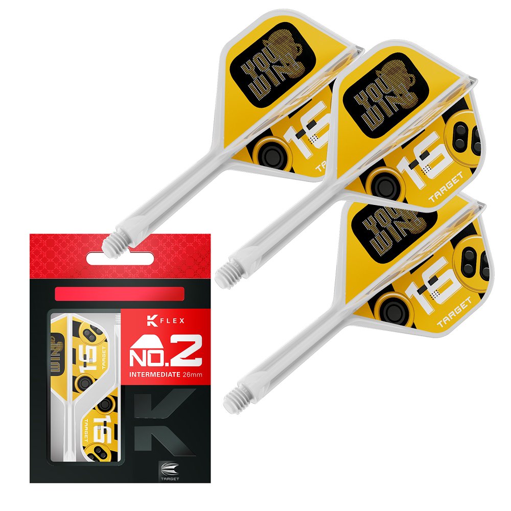 Target You Win K Flex No.2 — yellow flights and shafts with packaging