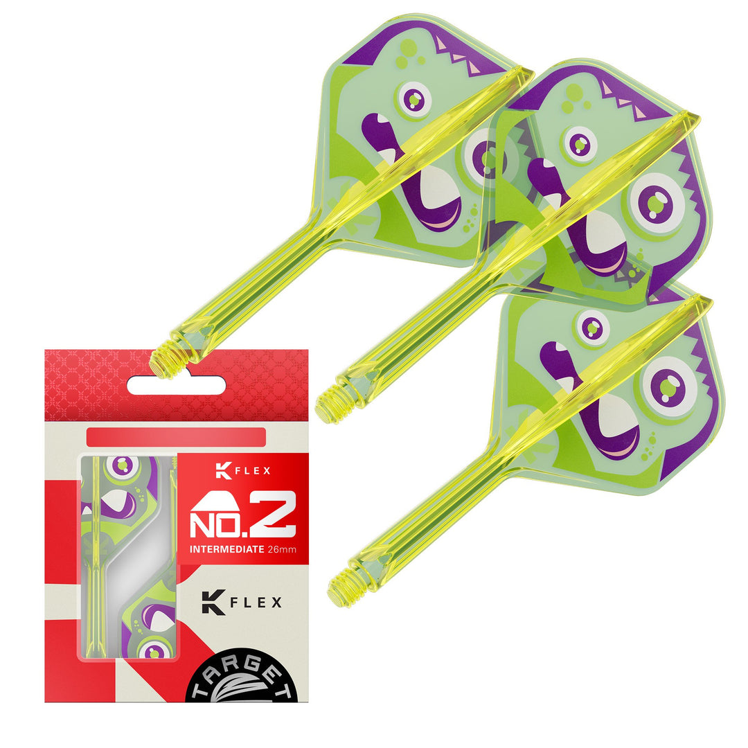 Target Japan Motomu Sakai Xeno Flex No.2 — yellow flights and shafts with packaging