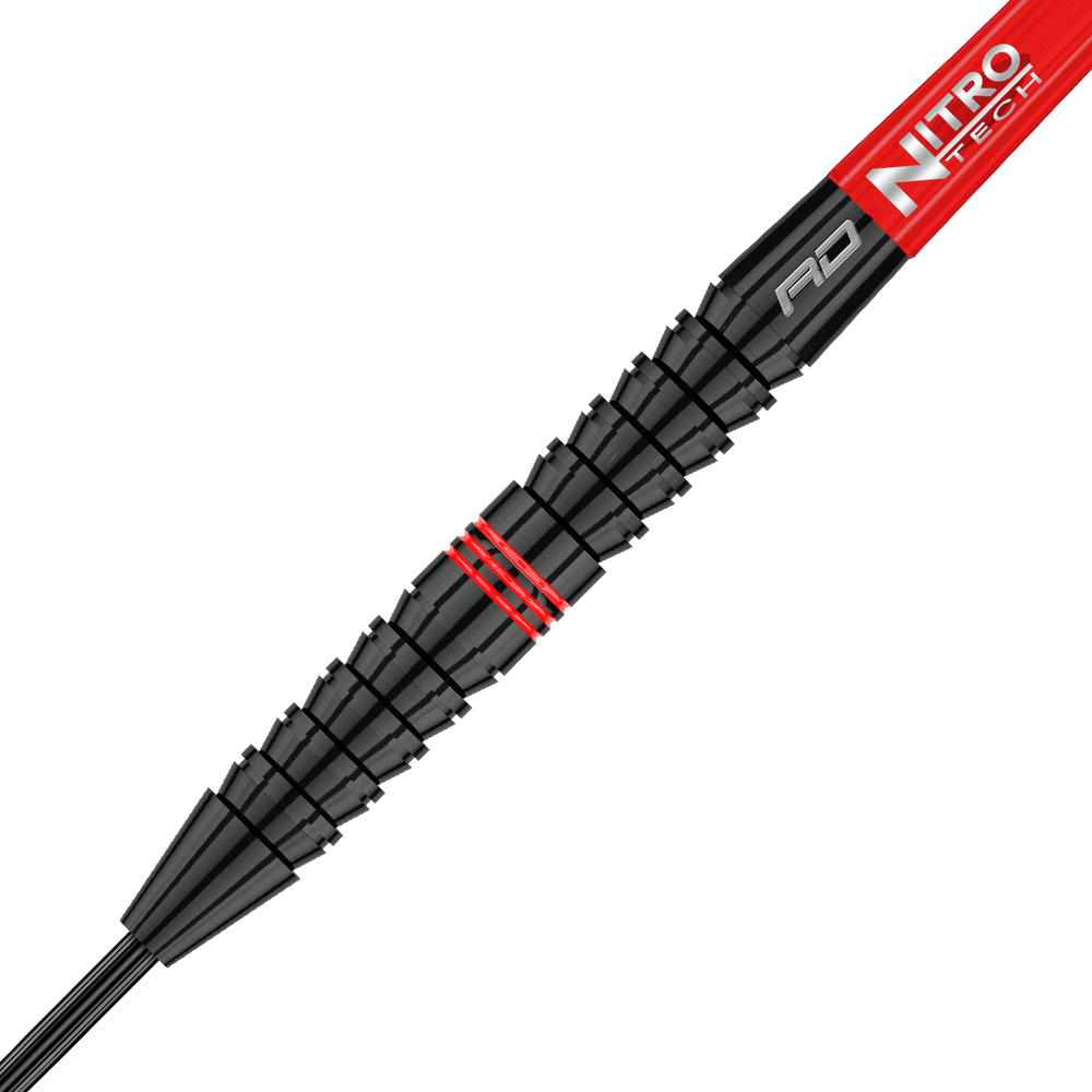 Red Dragon Jamie Lewis 90% Tungsten Darts — barrel and grip close-up