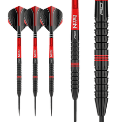Red Dragon Jamie Lewis 90% Tungsten Darts — three darts and barrel close-up