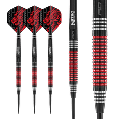 Red Dragon Jonny Clayton Special Edition 90% Tungsten Darts — three darts and barrel close-up