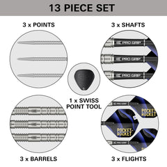 Justin Hood Steel Tip Darts - 90% Tungsten – features and specifications