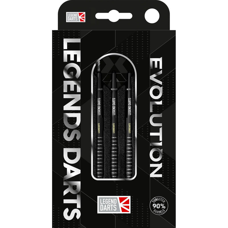 Legend Darts Evolution Series B07 Black Multi Ring Steel Tip Darts 90% — retail packaging