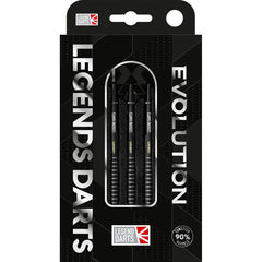 Legend Darts Evolution Series B07 Black Multi Ring Steel Tip Darts 90% — retail packaging