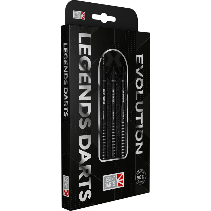 Legend Darts Evolution Series B07 Black Multi Ring Steel Tip Darts 90% — retail packaging
