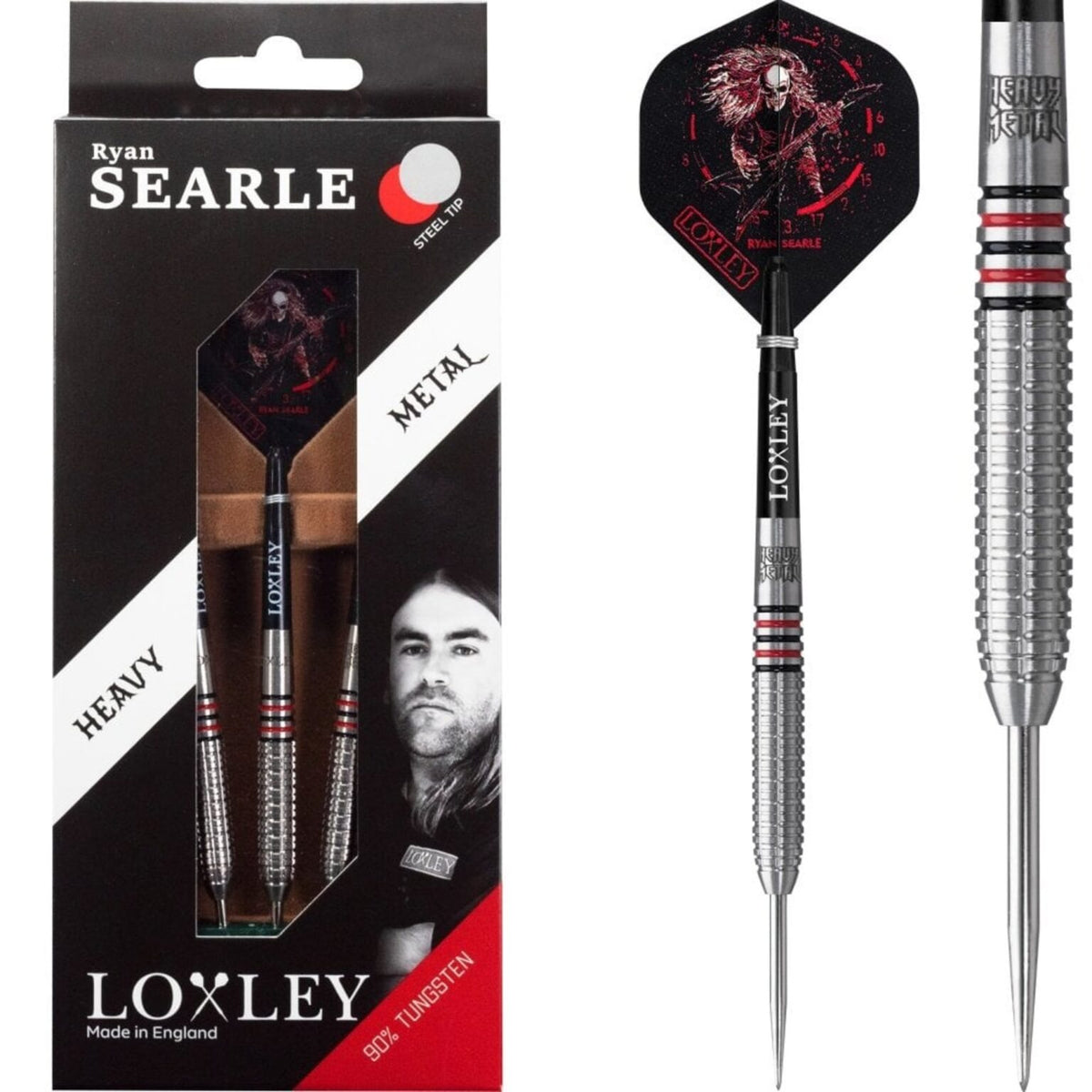 Ryan Searle Steel Tip Darts - 90% Tungsten — three barrel close-ups