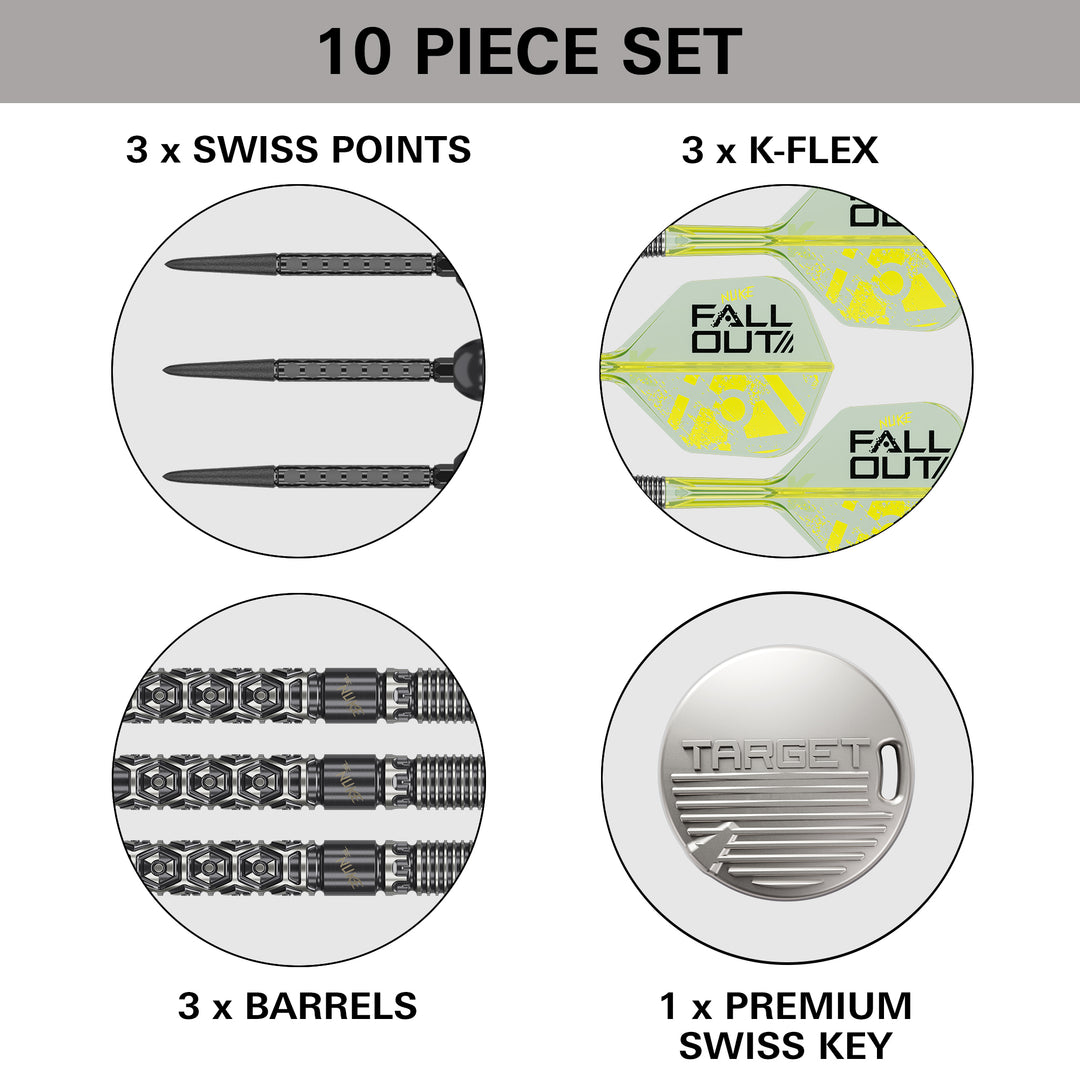 Luke Littler Nuke Fallout Steel Tip Darts - 90% Tungsten – features and specifications