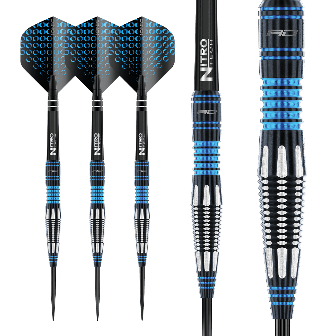Red Dragon Marlin 90% Tungsten Darts — three darts and barrel close-up