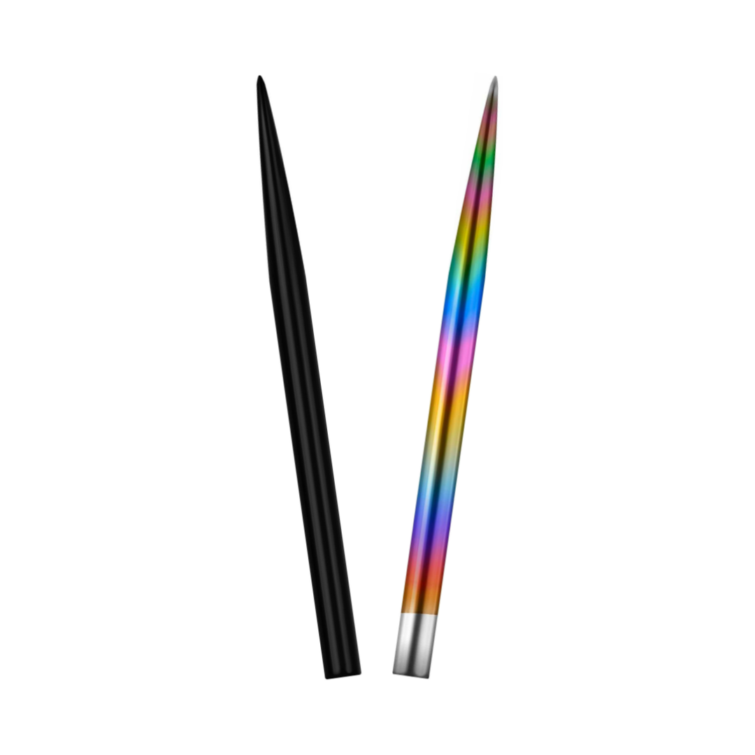 Mission Glide steel tip points in Black and Rainbow; colour options sold separately.