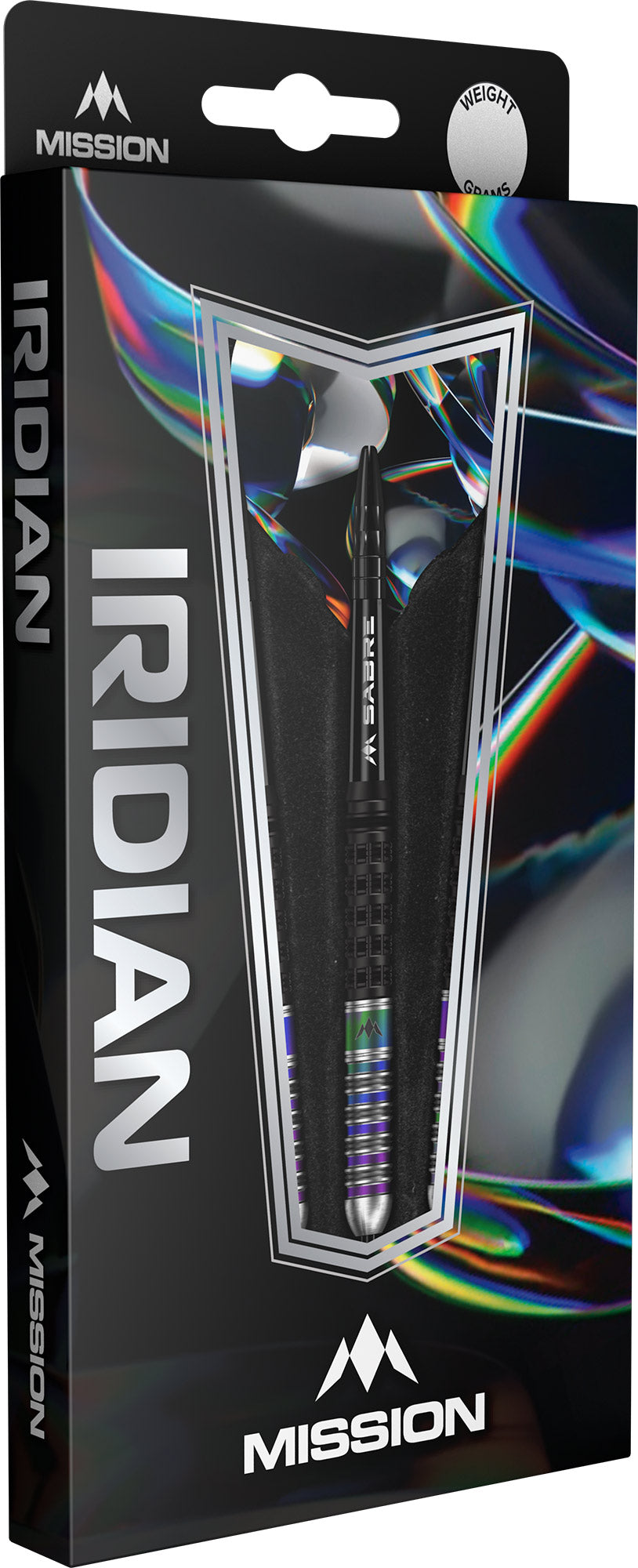 Mission Iridian Steel Tip Darts 90% Tungsten — retail packaging