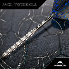 Mission Jack Tweddell Steel Tip Darts 95% Tungsten — dart displayed on a textured surface