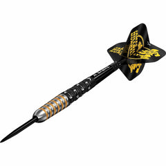 Mission James Hurrell Black Pvd and Yellow V2 Steel Tip Darts 95% — assembled dart
