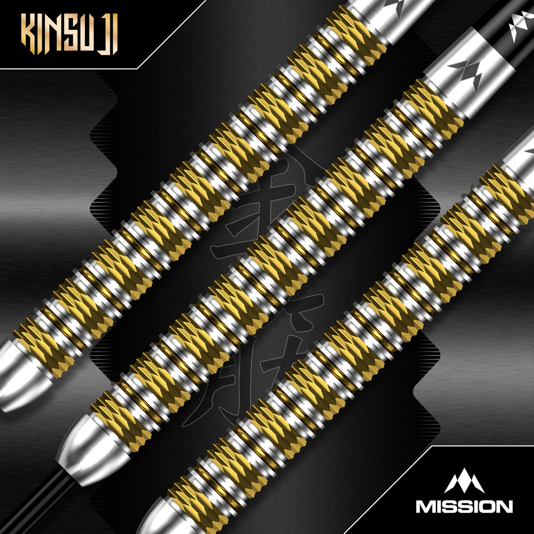 Mission Kinsuji Steel Tip Darts 95% Tungsten — three dart barrels