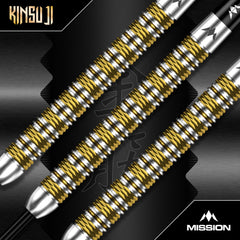 Mission Kinsuji Steel Tip Darts 95% Tungsten — three dart barrels