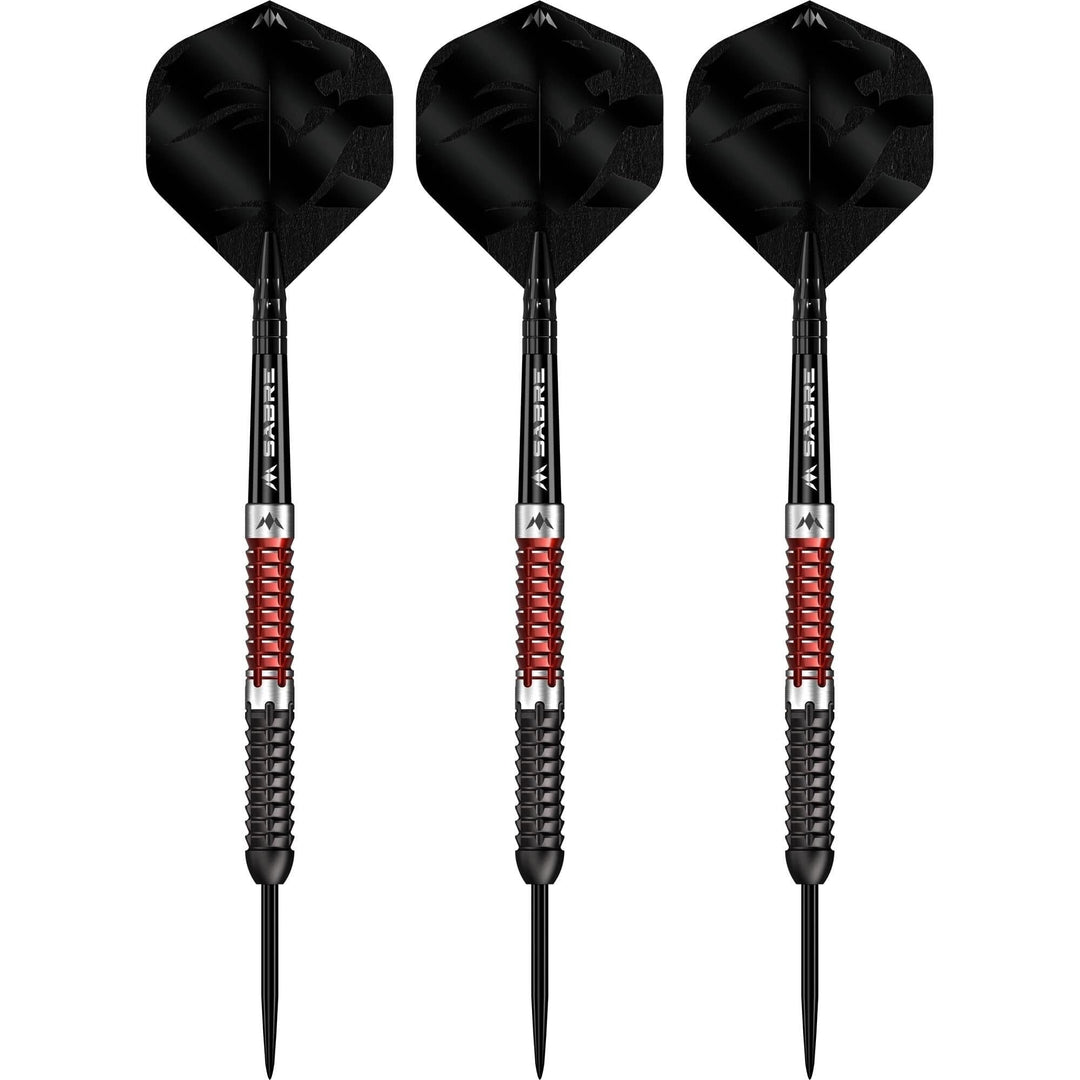 Mission Llew Bevan Steel Tip Darts 90% Tungsten — three assembled darts