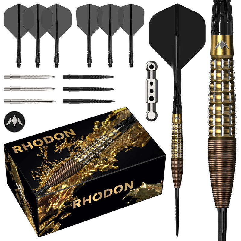 Mission Rhodon Bronze & Gold PVD Steel Tip Darts - 95% Tungsten 23g