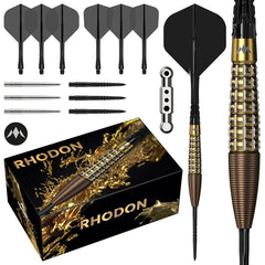 Mission Rhodon Bronze & Gold PVD Steel Tip Darts - 95% Tungsten 23g