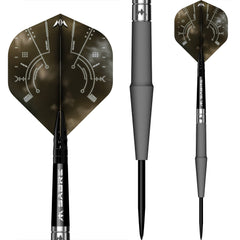 Mission Saturn Hyperion Steel Tip Darts 90% Tungsten — dart, barrels and grip detail