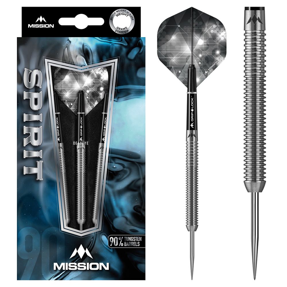 Spirit M3 Steel Tip Darts - 90% Tungsten — three barrel close-ups