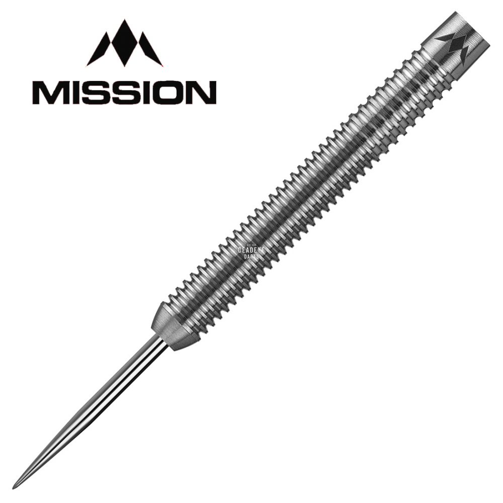 Mission Spirit M3 Steel Tip Darts 90% Tungsten — barrel and grip close-up