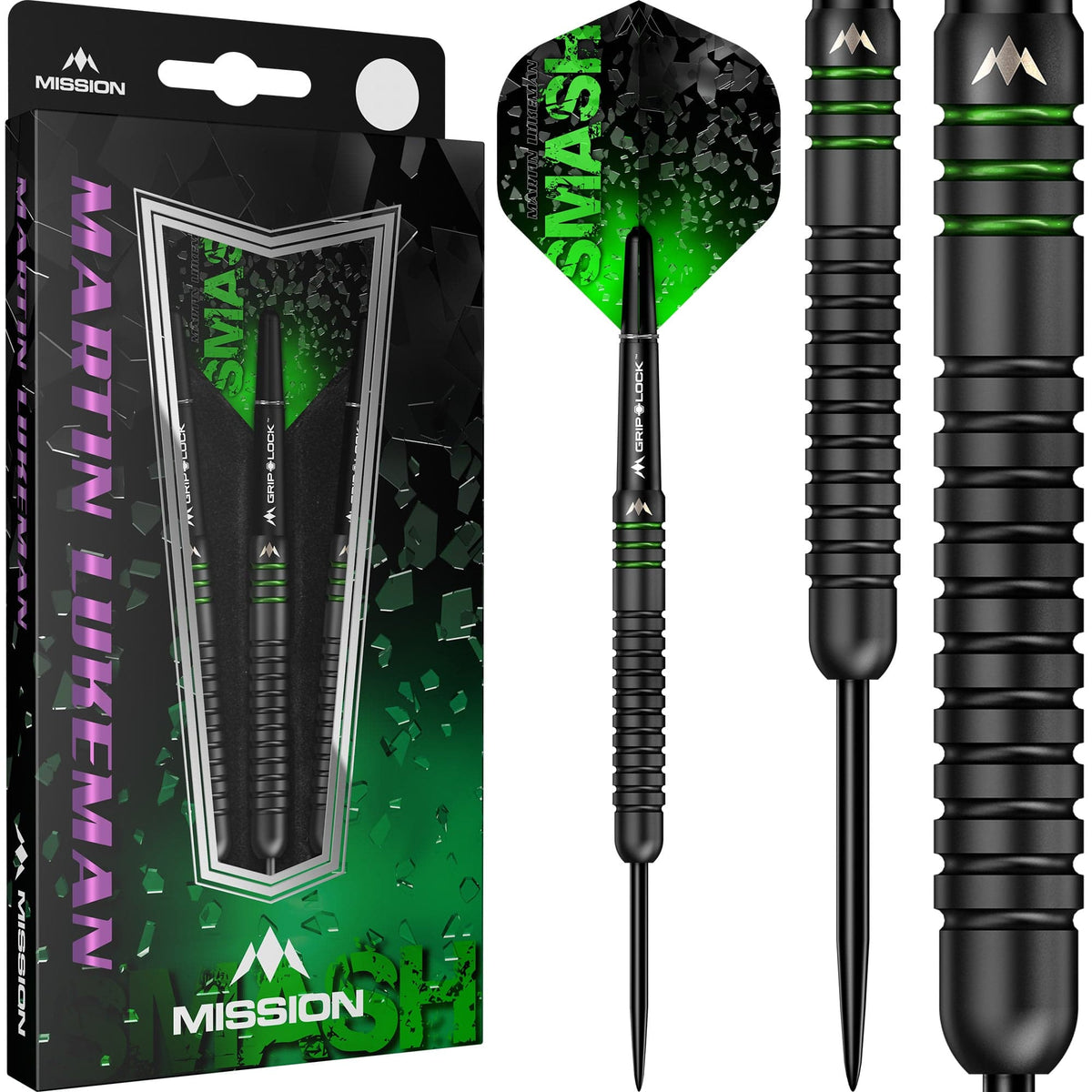 Martin Lukeman Steel Tip Darts - 90% Tungsten — three barrel close-ups