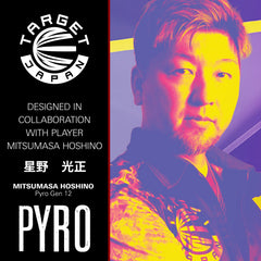 Mitsumasa Hoshino Pyro G12 Steel Tip Darts - 90% Tungsten – signature player and packaging artwork