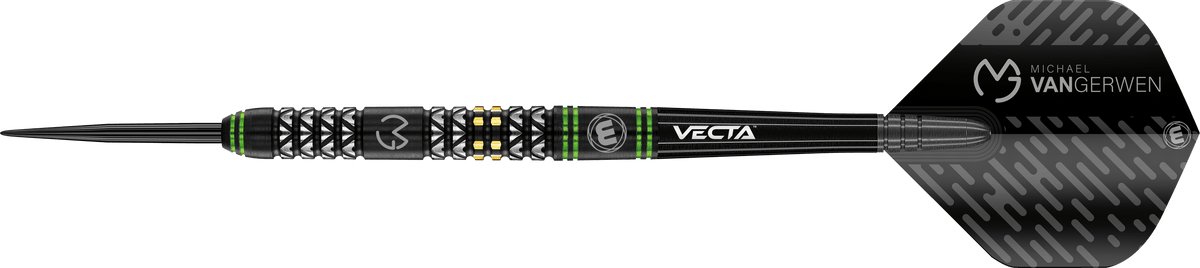 Mvg Vantage Steel Tip Darts - 90% Tungsten — three barrel close-ups