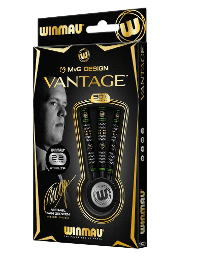 Winmau Mvg Vantage Steel Tip Darts 90% Tungsten — retail packaging