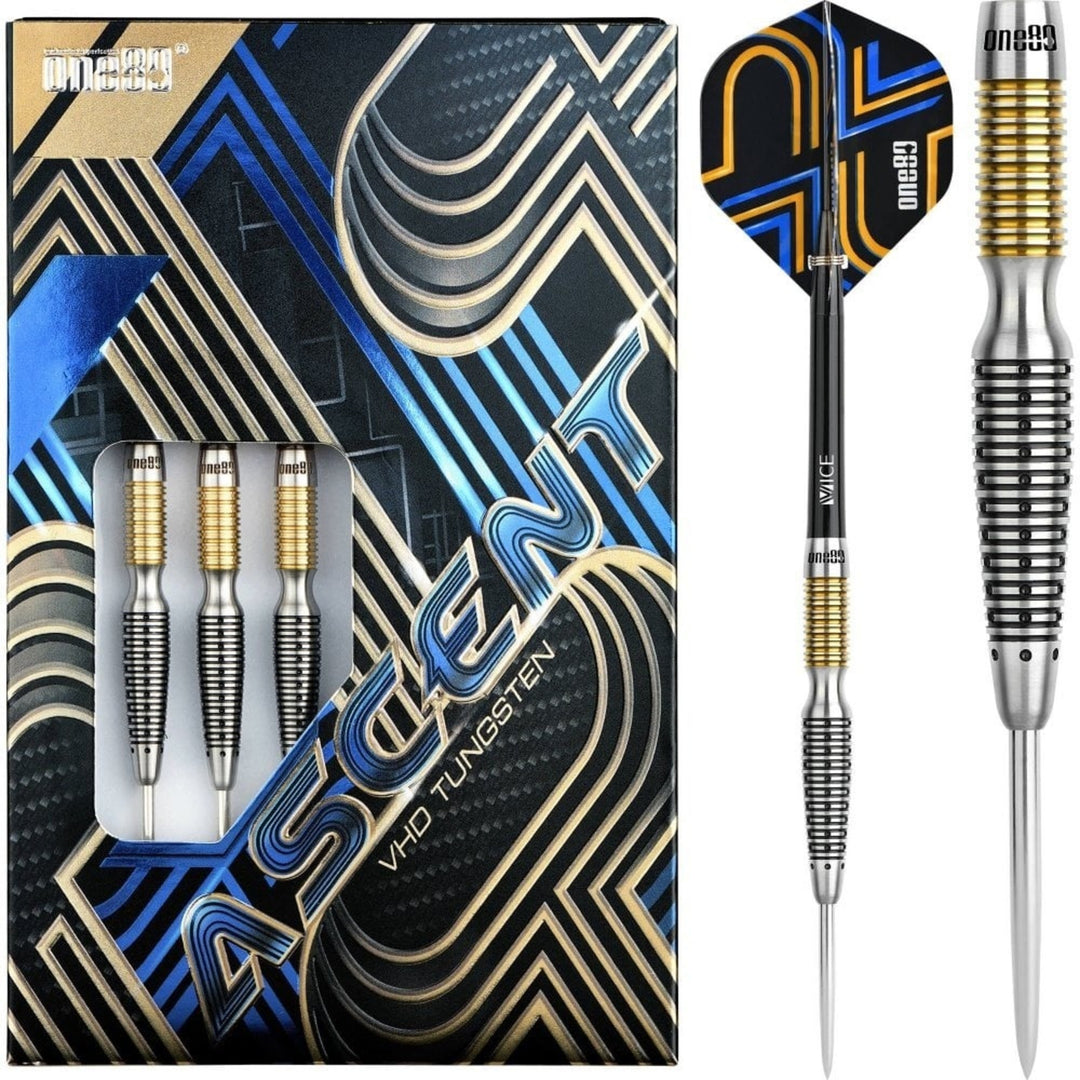 Ascent Black & Gold 03 Steel Tip Darts - 90% Tungsten from On Point Darts