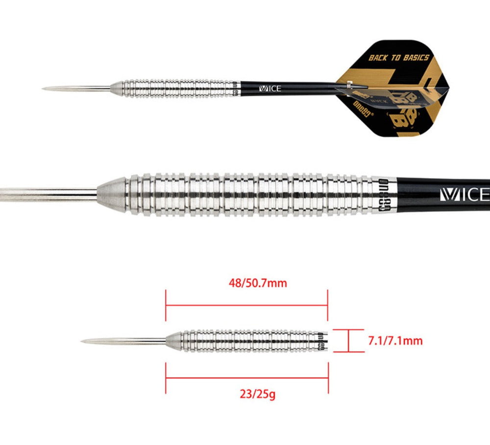 One80 Back To Basic Ags Steel Tip Darts 90% Tungsten — dart and barrel dimensions chart