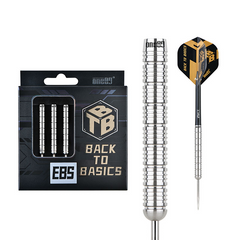 One80 Back To Basic Ebs Steel Tip Darts 90% Tungsten — dart, barrel detail and packaging