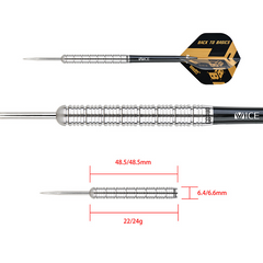 One80 Back To Basic Ebs Steel Tip Darts 90% Tungsten — dart and barrel dimensions chart