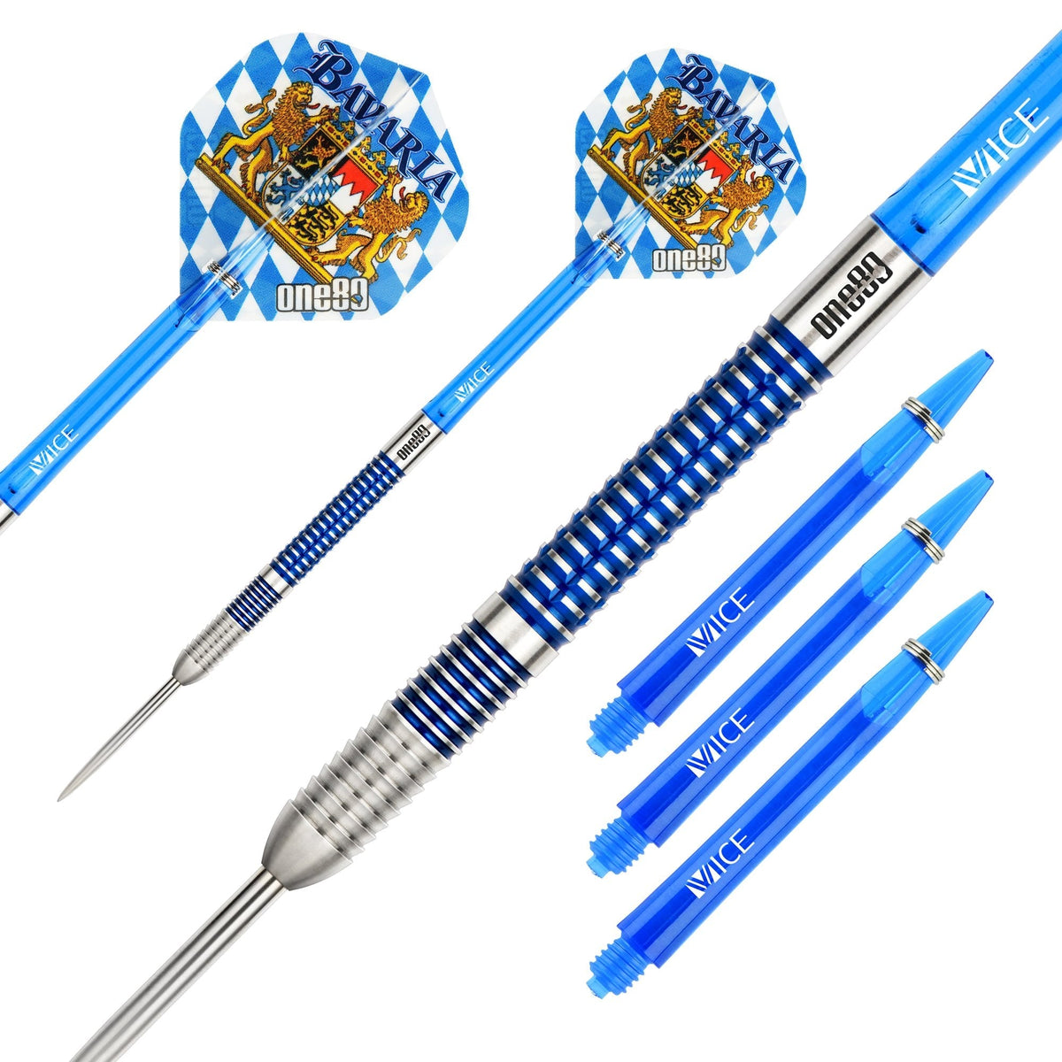 Bavaria Ultra 02 Steel Tip Darts - 90% Tungsten — three barrel close-ups