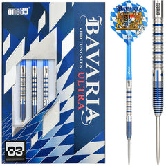 One80 Bavaria Ultra 03 Steel Tip Darts 90% Tungsten — dart, barrel detail and packaging