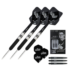 One80 Beau Greaves Black Steel Tip Darts 90% Tungsten — set contents and packaging