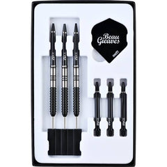 One80 Beau Greaves Black Steel Tip Darts 90% Tungsten — darts and accessories in the display tray