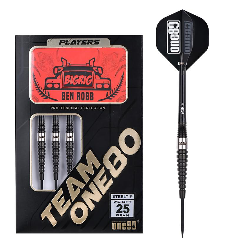 One80 Ben Robb Steel Tip Darts - 90% Tungsten 21g