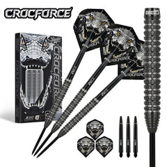 One80 Crocforce CF1 Steel Tip Darts 90% Tungsten — set contents and packaging
