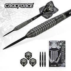 One80 Crocforce CF2 Steel Tip Darts 90% Tungsten — set contents and packaging