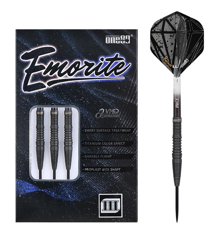 Emorite 03 Black Steel Tip Darts - 90% Tungsten from On Point Darts