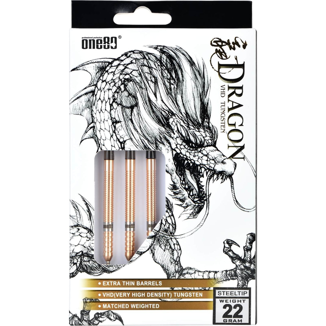 One80 Fire Dragon Steel Tip Darts 90% Tungsten — retail packaging