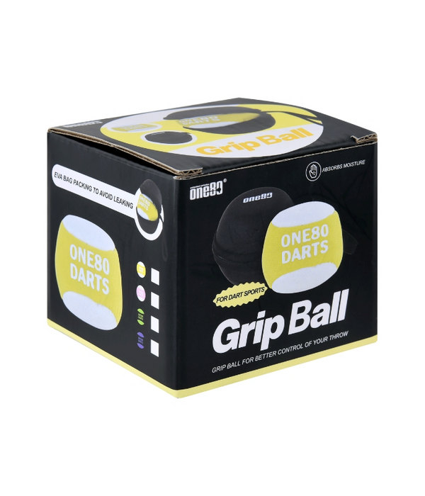Grip Ball – black retail box showing the yellow One80 Grip Ball