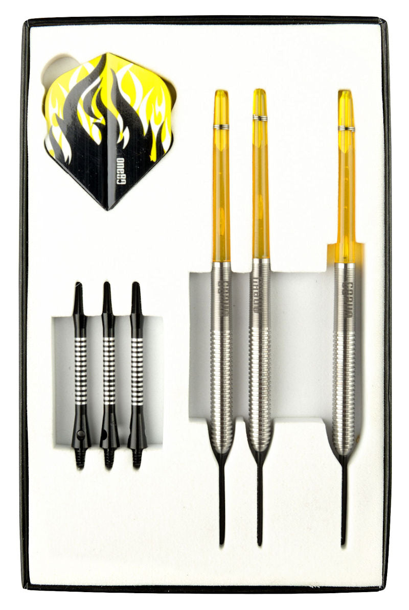 One80 Hornet Jetstream Steel Tip Darts 90% — darts and accessories in the display tray