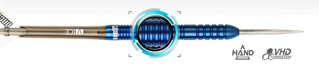 One80 Ice Dragon 90% tungsten steel tip dart top and barrel profile view