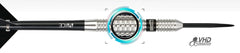 One80 Jondy Golden Scorpion II 90% tungsten steel tip dart top and barrel profile view