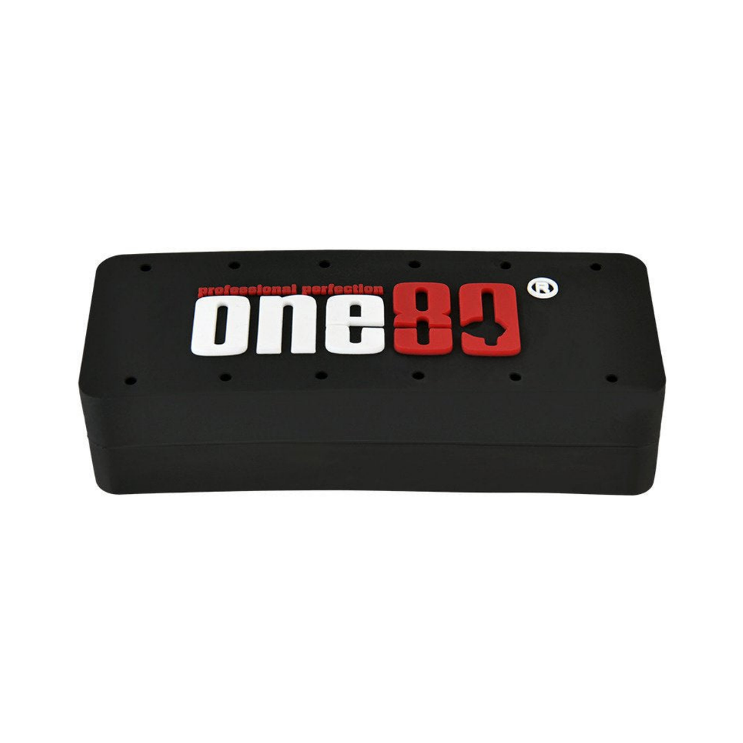 One80 Logo Rubber Dart Holder 3359; one complete empty black holder on white, with the actual moulded One80 design. Darts and points are not included.
