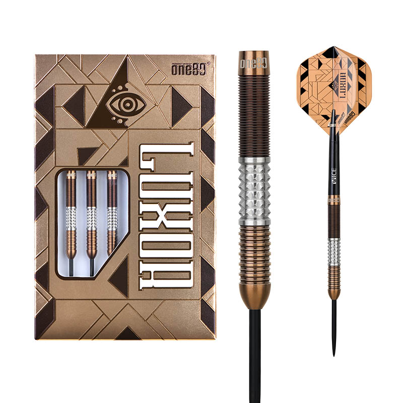 One80 Luxor Alpha Steel Tip Darts 90% Tungsten — dart and packaging