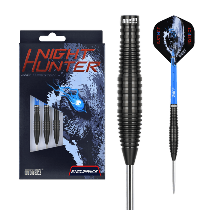 One80 Night Hunter Endurance Steel Tip Darts - 90% Tungsten 22g